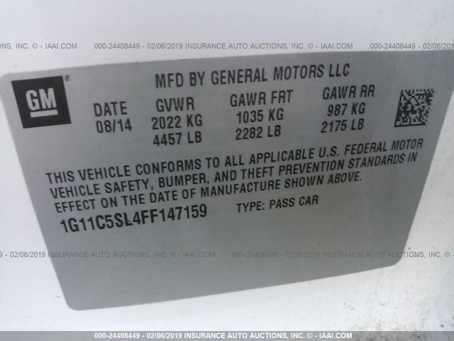 1G11C5SL4FF147159 CHEVROLET MALIBU 2015 - 8