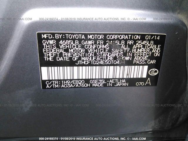 JTHCF1D24E5010424 LEXUS IS 2014 - 8