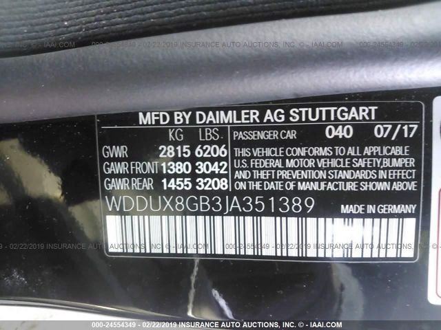 WDDUX8GB3JA351389 MERCEDES-BENZ S 2018 - 8